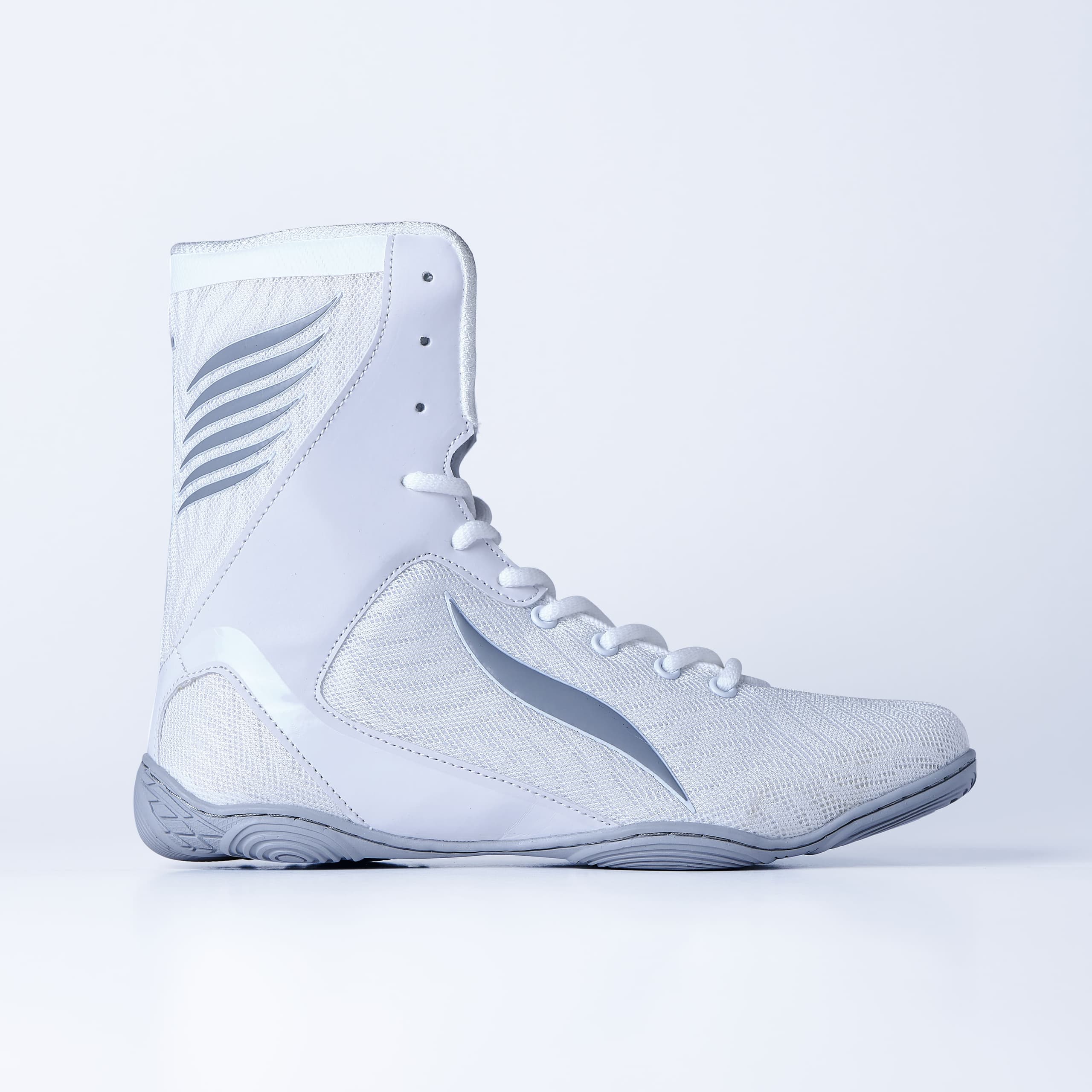 Chaussures de Boxe ELION Rapide Blanc/Gris Réfléchissantes - Image 2