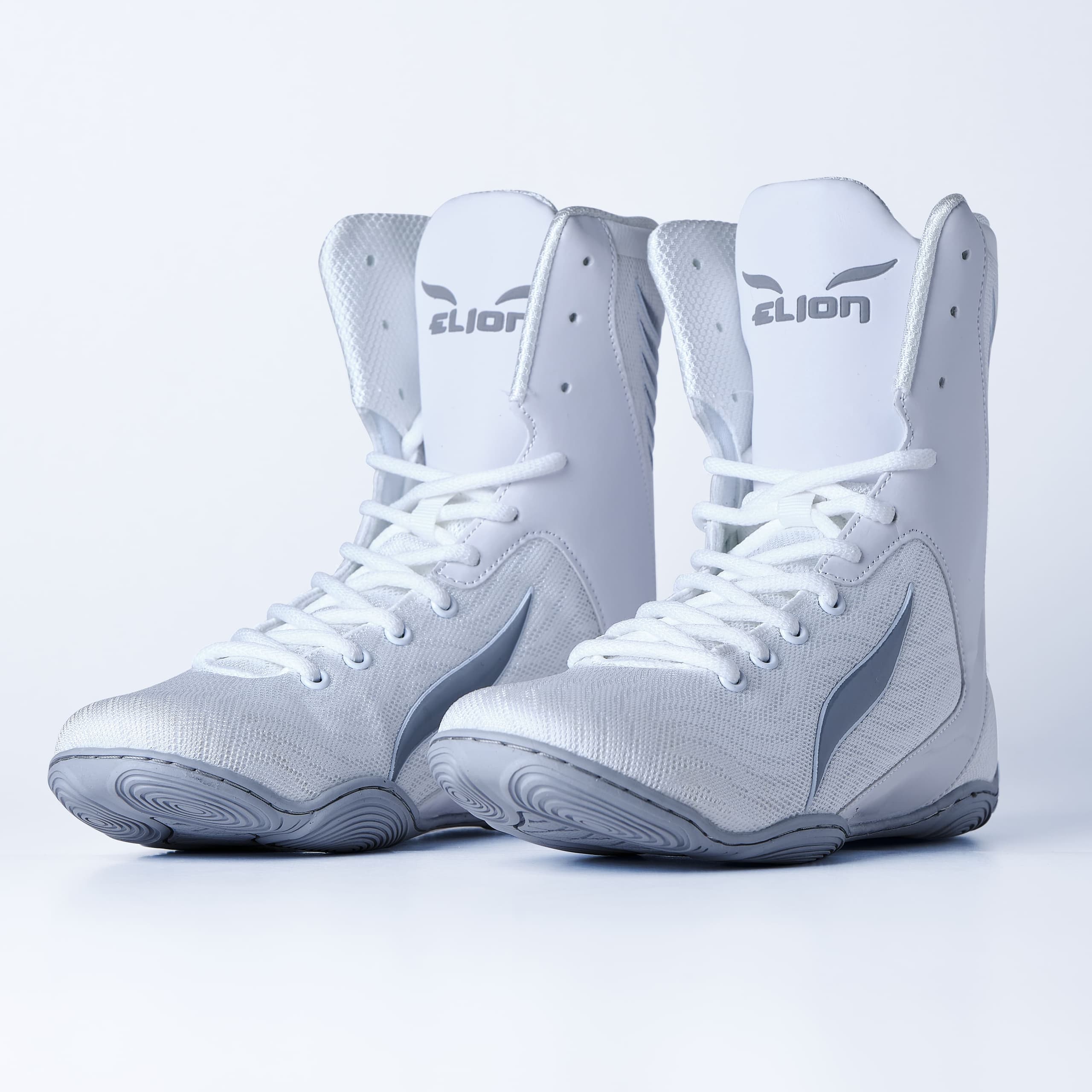 Chaussures de Boxe ELION Rapide Blanc/Gris Réfléchissantes - Image 5