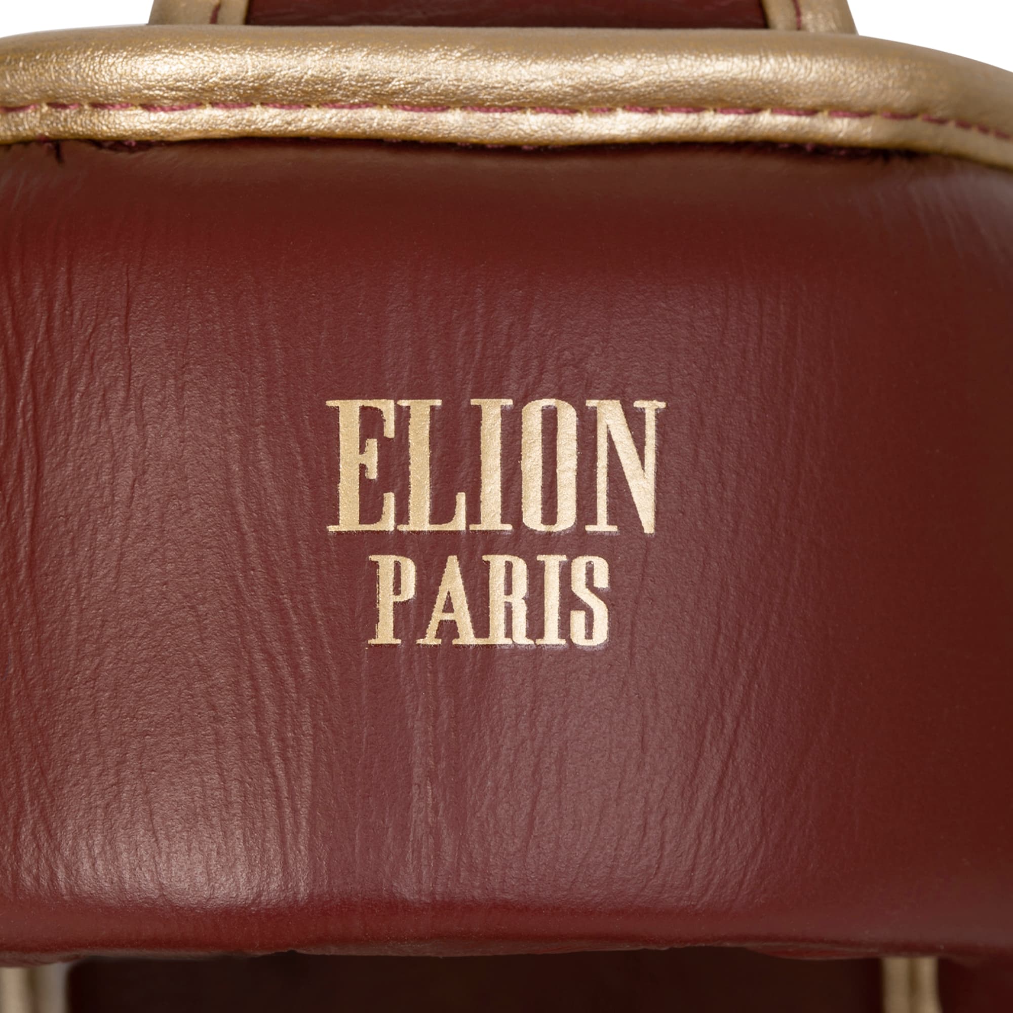 Casque de boxe ELION Paris Cuir Bordeaux Vintage - Image 4