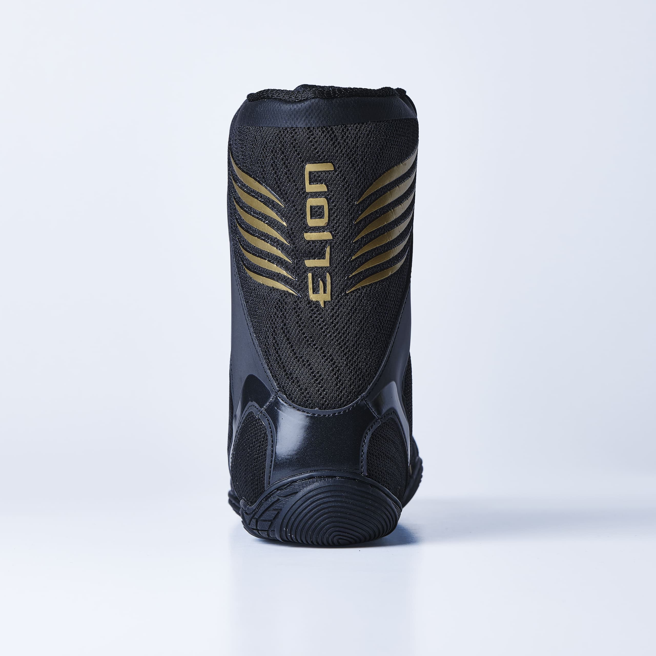 Chaussures de Boxe ELION Rapide Noir/Or Réfléchissantes - Image 3