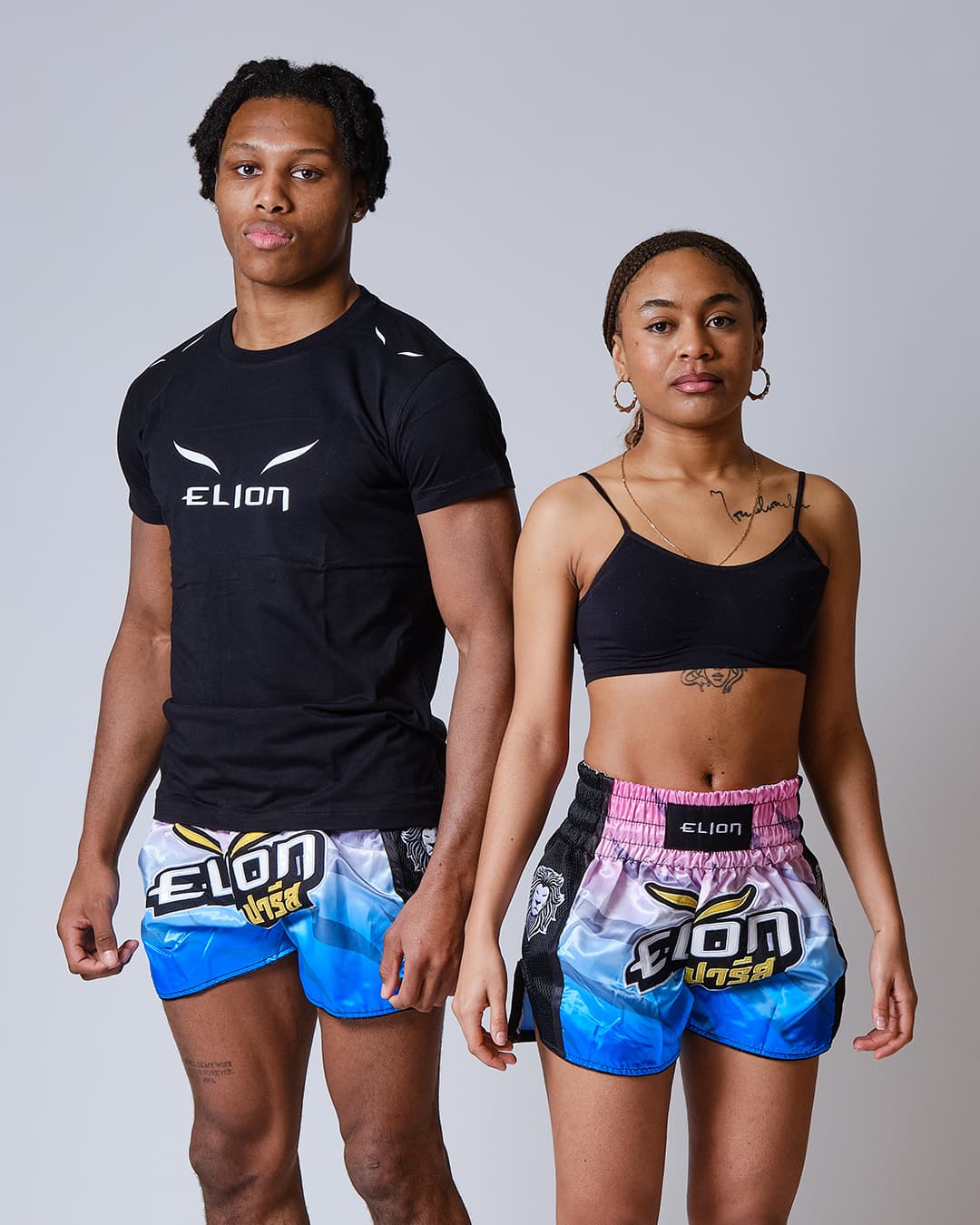 Short de Boxe Thaï ELION Raja - Rose/Blanc/Bleu - Image 9