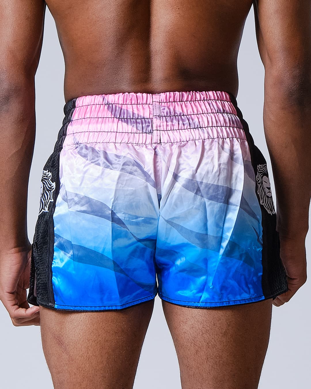 Short de Boxe Thaï ELION Raja - Rose/Blanc/Bleu - Image 4