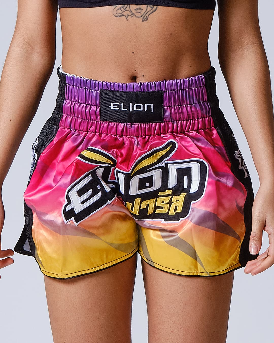 Short de Boxe Thaï ELION Raja - Rose/Orange - Image 5