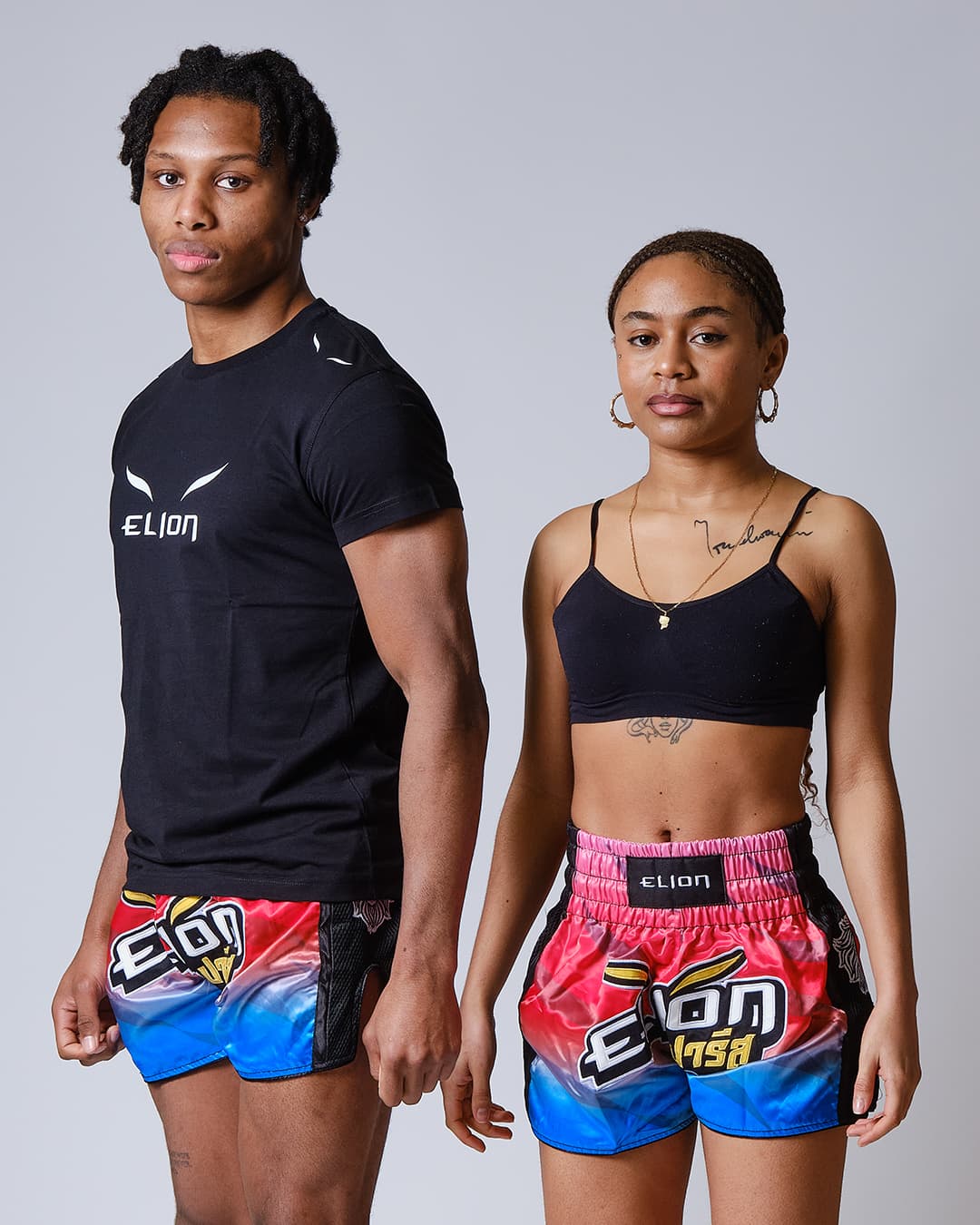 Short de Boxe Thaï ELION Raja - Rouge/Bleu - Image 9