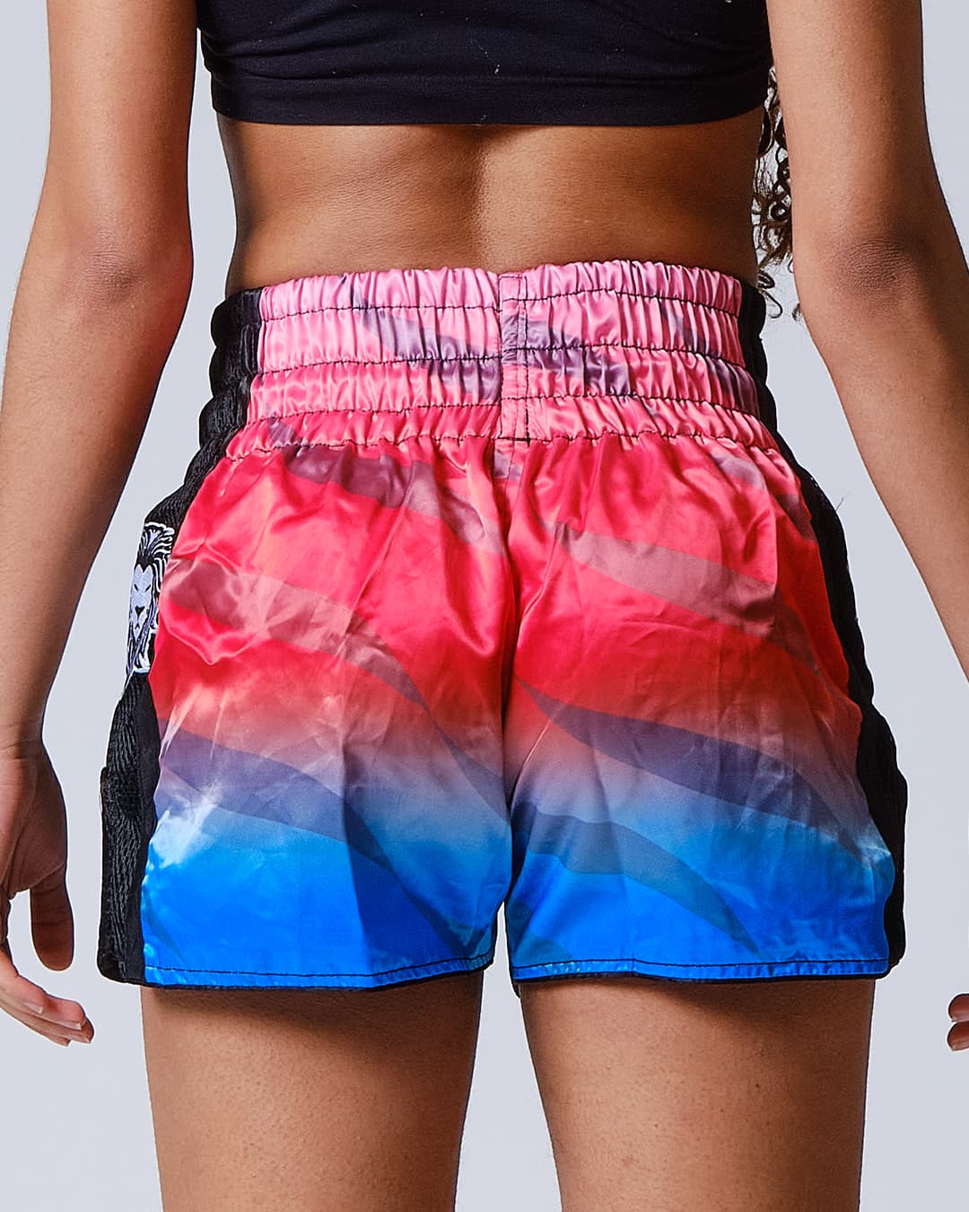 Short de Boxe Thaï ELION Raja - Rouge/Bleu - Image 8