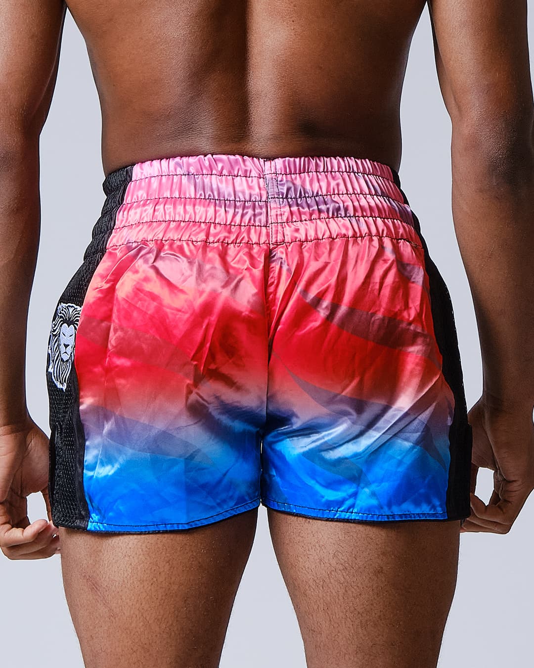 Short de Boxe Thaï ELION Raja - Rouge/Bleu - Image 4