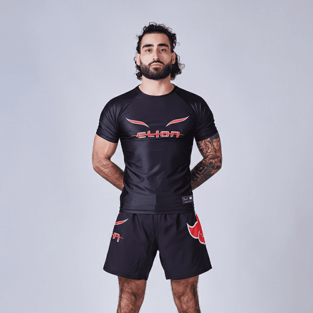 Rashguard NARUTO X ELION Classic Akatsuki - Noir - Manches Courtes
